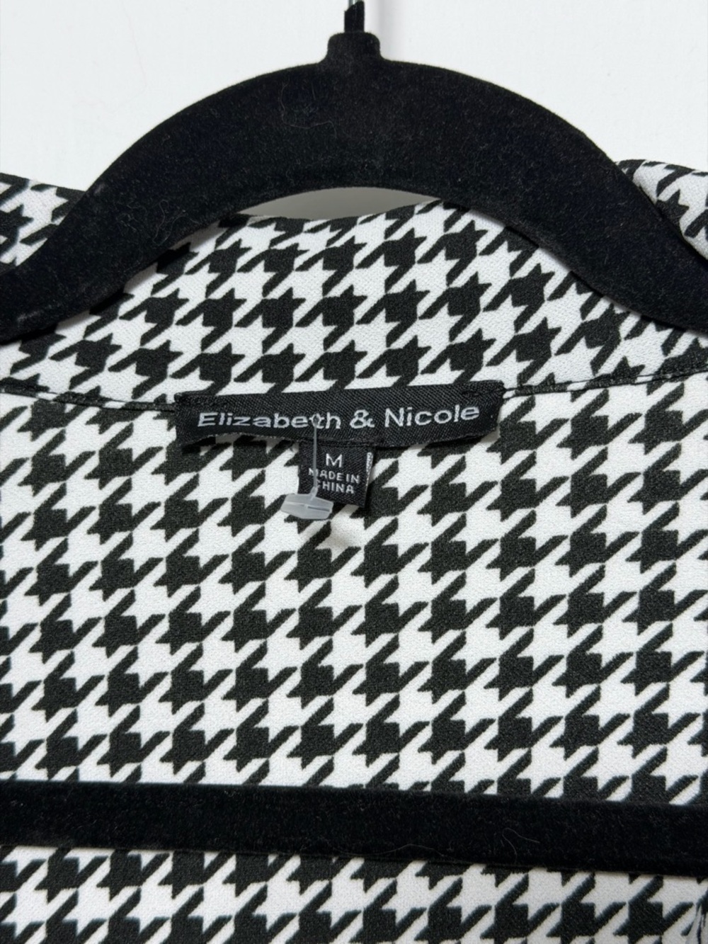 NWT Elizabeth Nicole NY Houndstooth Blazer Dress Pleated Skirt Long Sleeve M - Picture 6 of 10